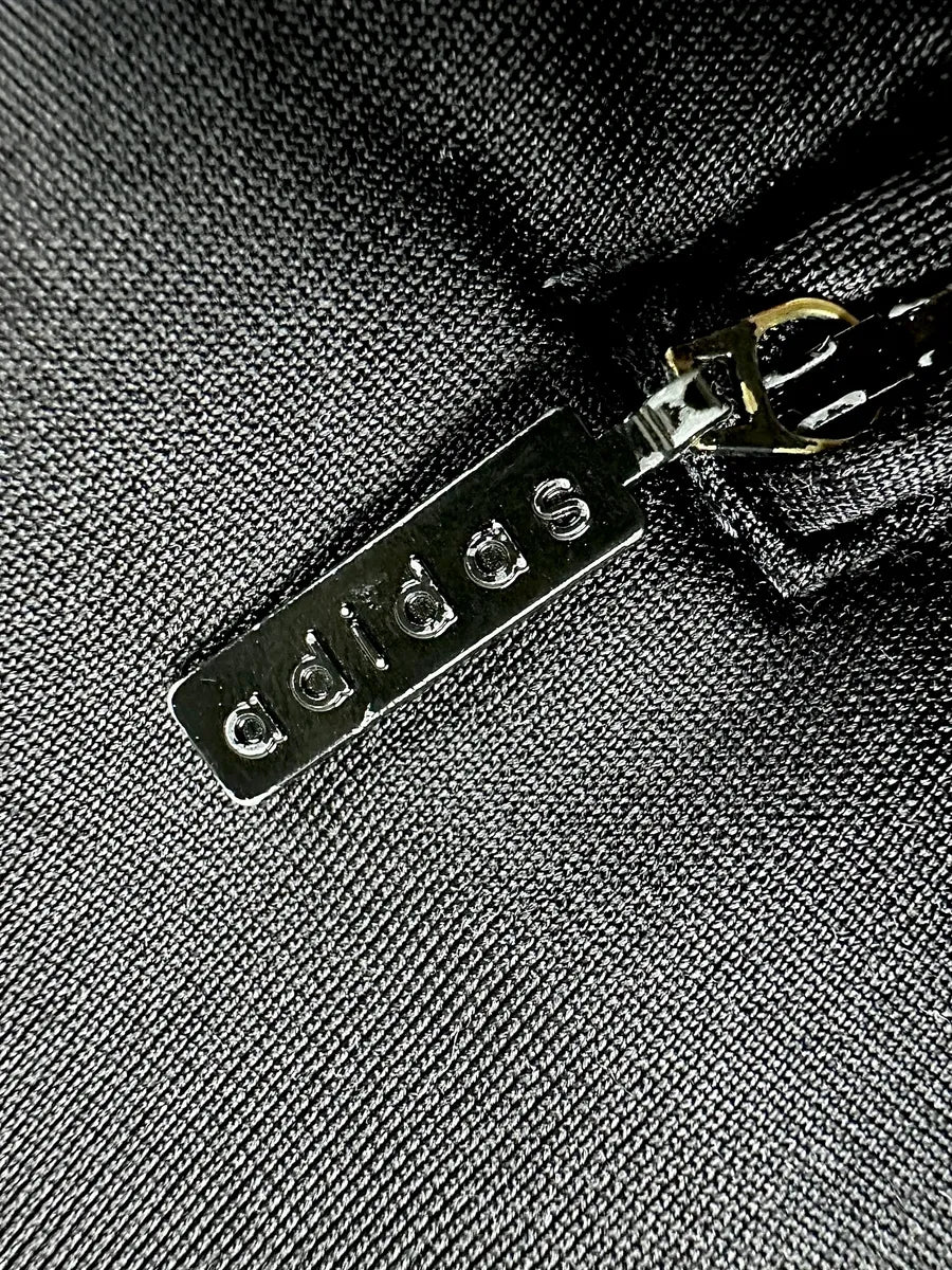 Adidas - giacchetto tuta vintage anni ’90 nero con strisce bianche taglia S