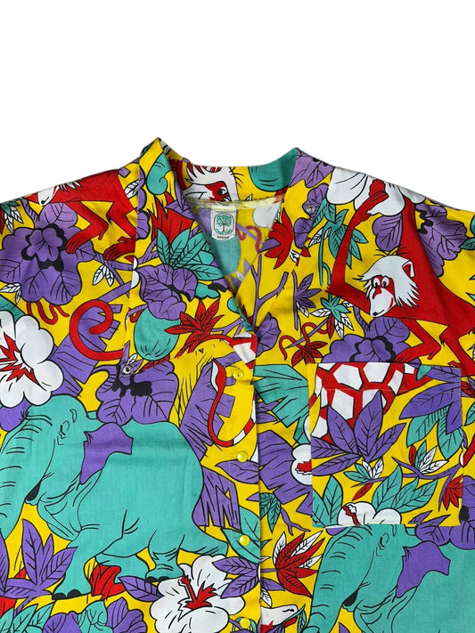 Camicia da donna vintage a fantasia