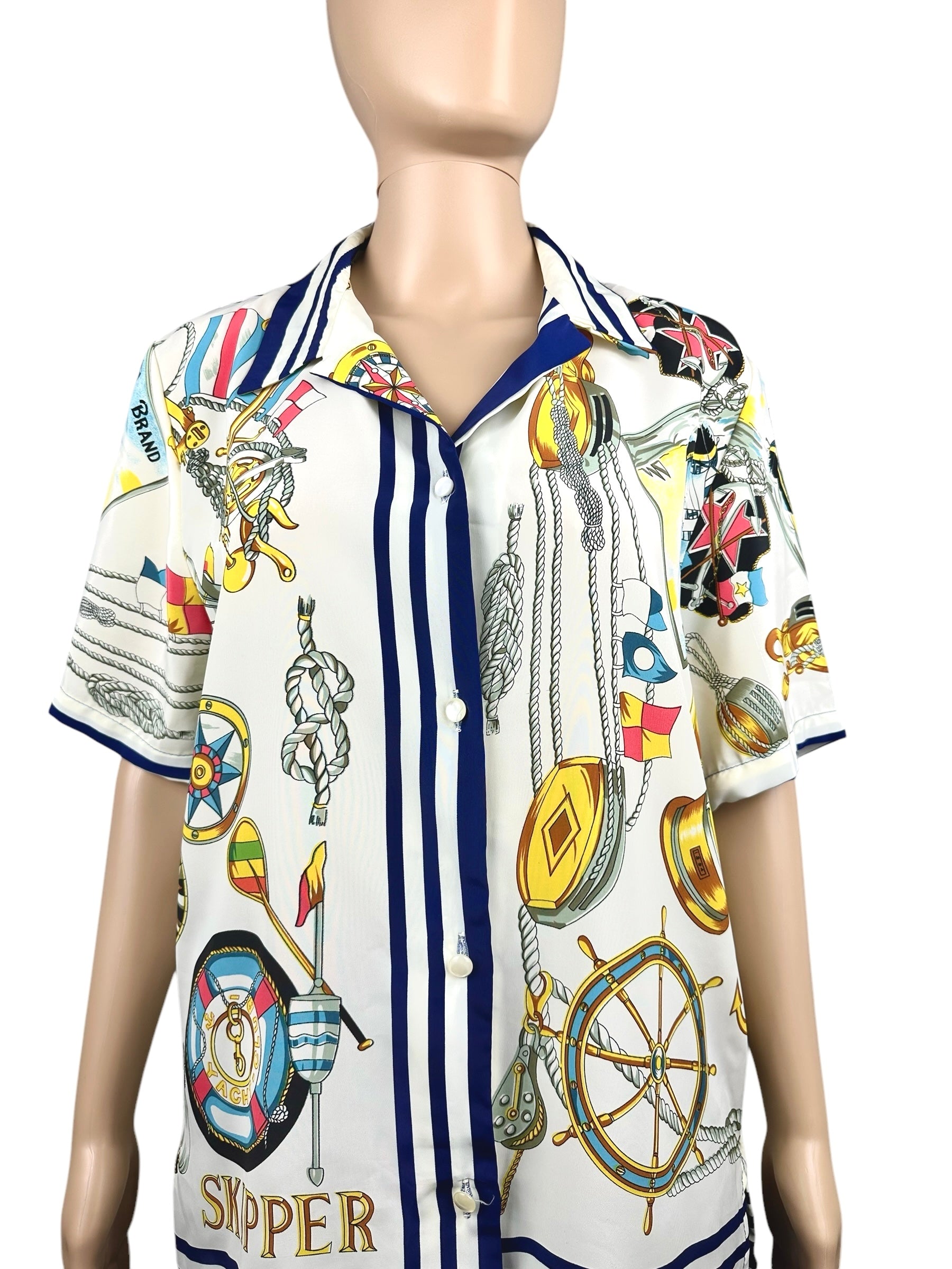 Camicia da donna a fantasia nautica - Yup Vintage