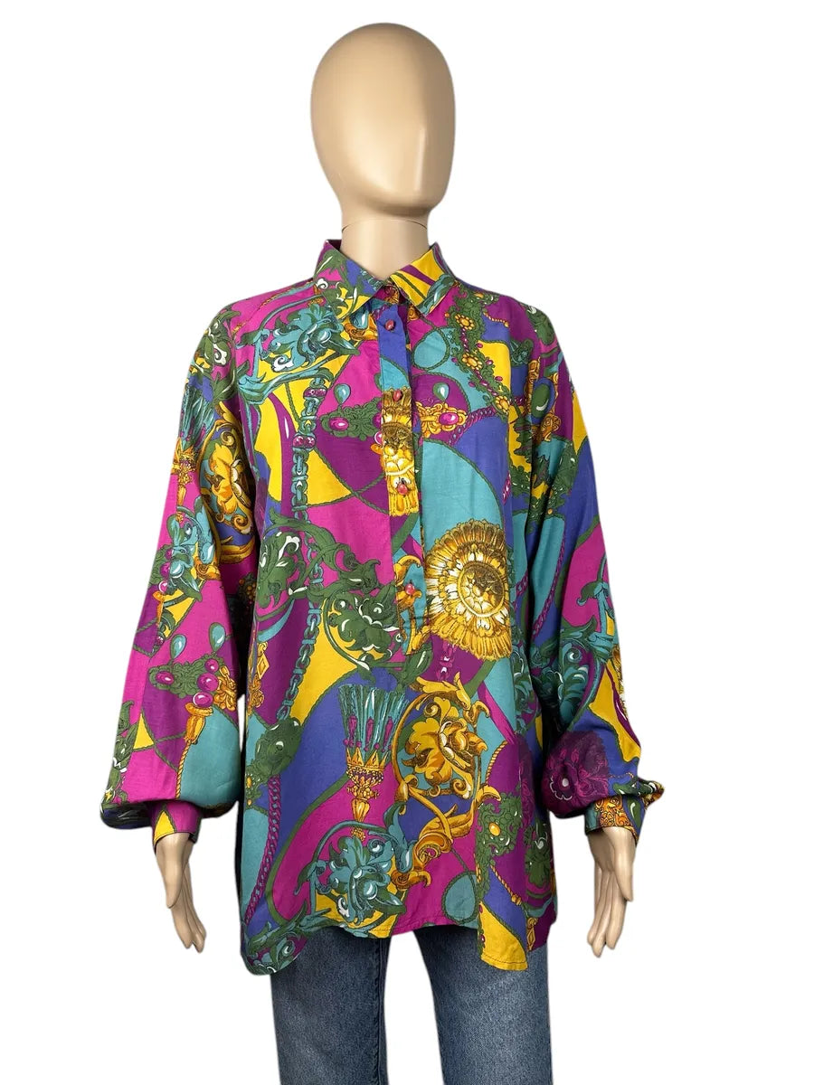 Camicia da donna vintage made in Italy a fantasia