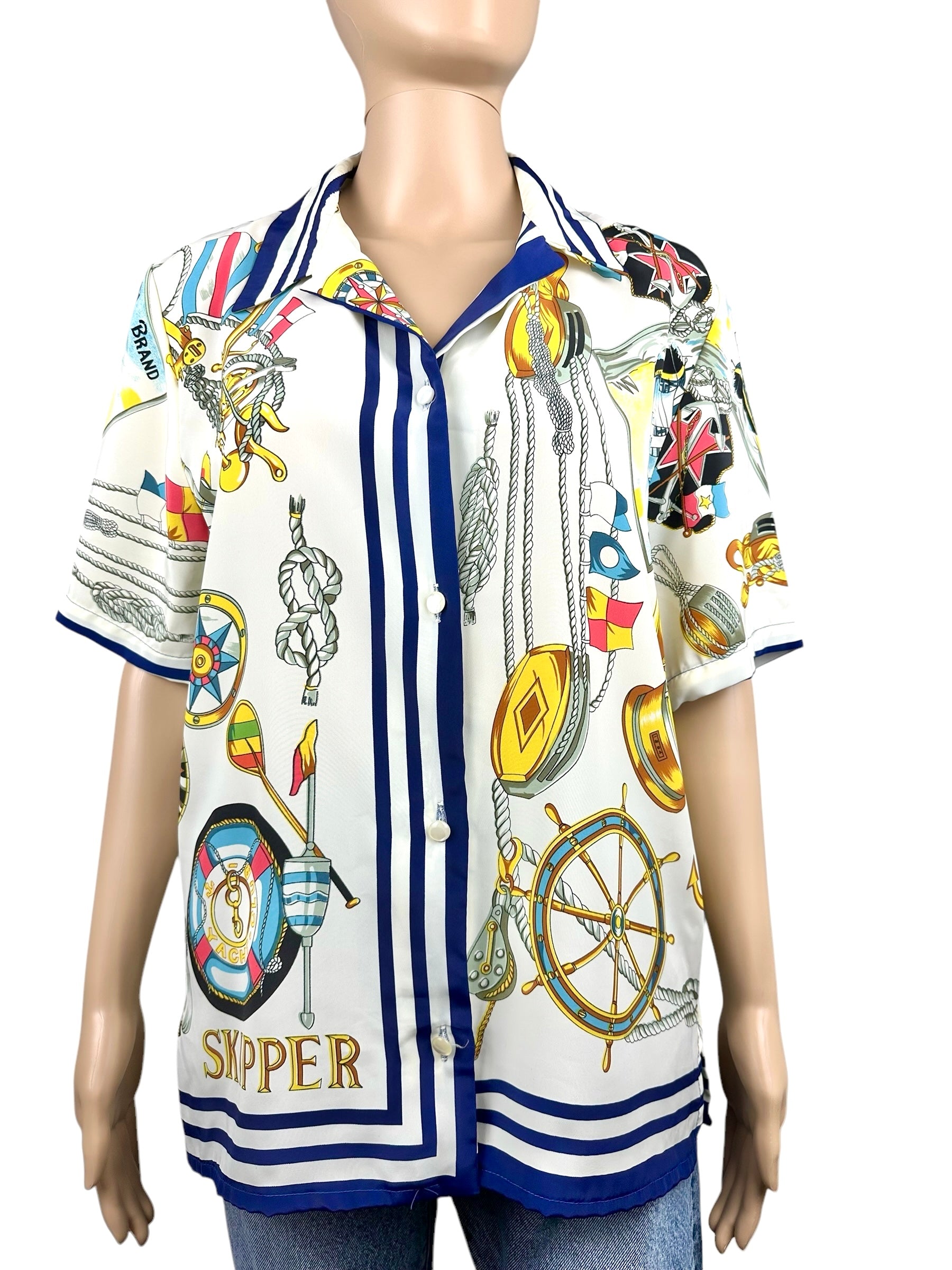 Camicia da donna a fantasia nautica - Yup Vintage