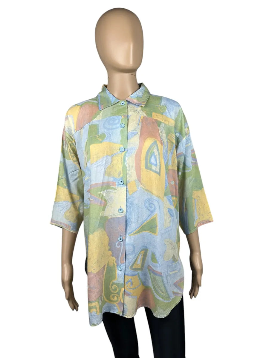 Camicia vintage da donna a fantasia