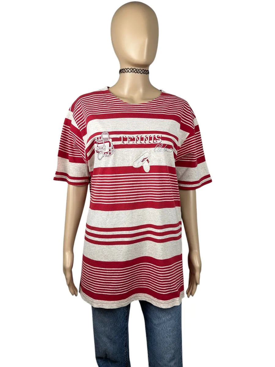 T-shirt vintage a righe da donna