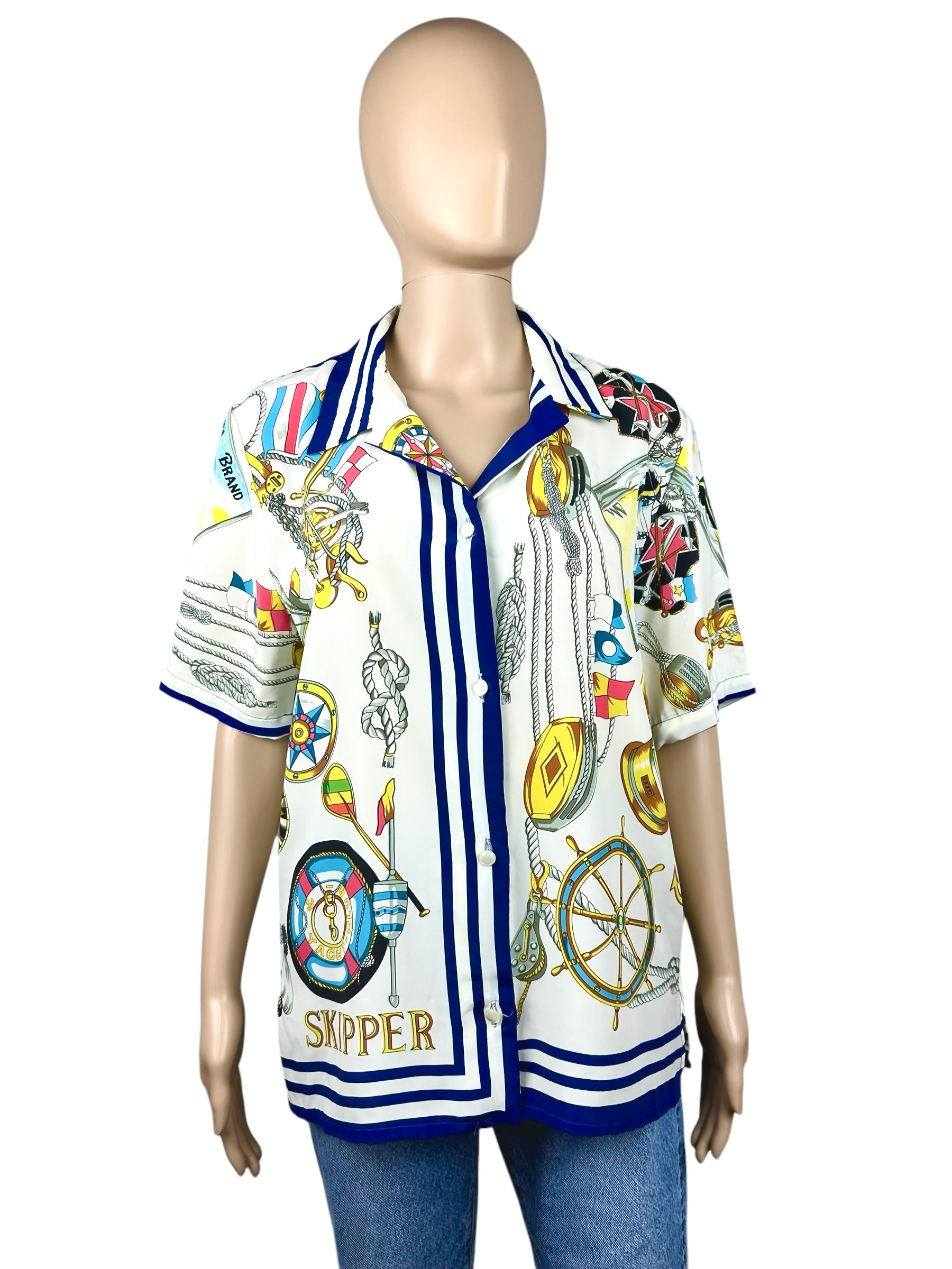 Camicia da donna a fantasia nautica - Yup Vintage