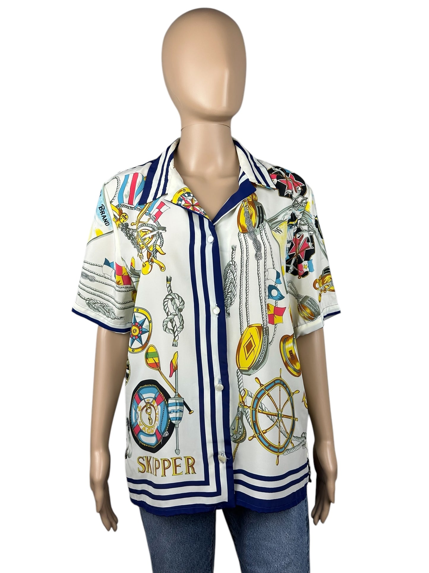 Camicia da donna a fantasia nautica - Yup Vintage