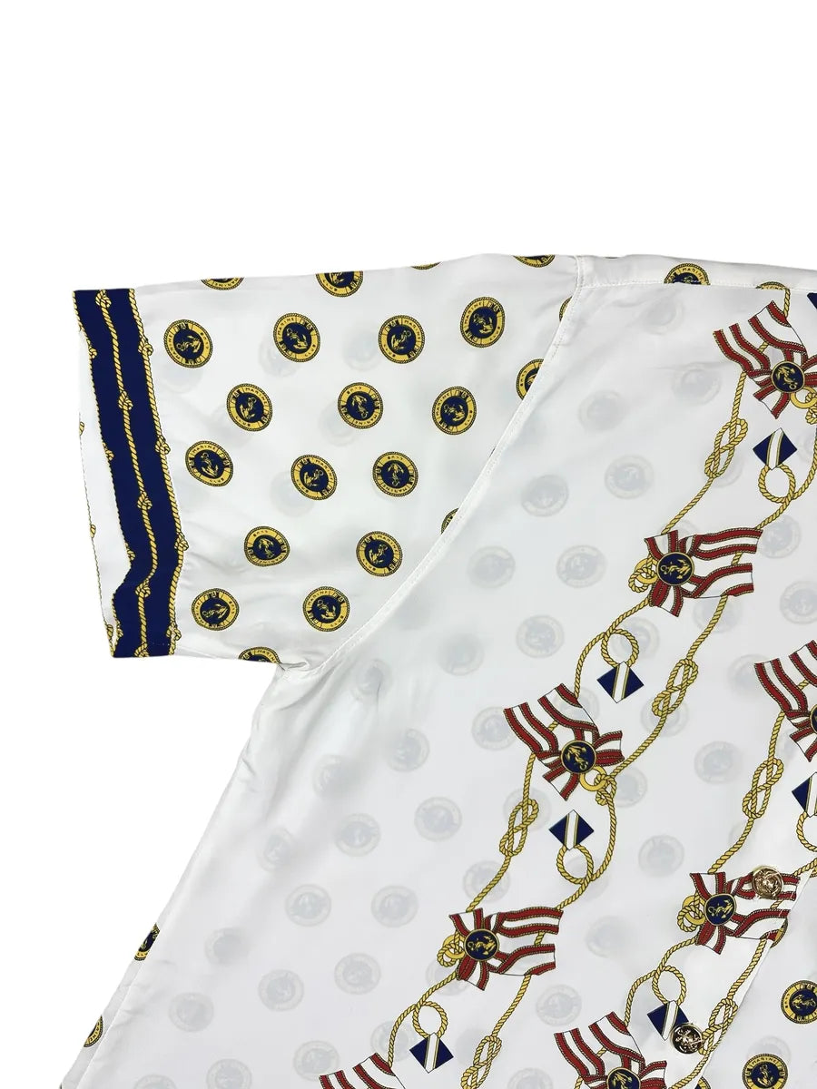 Camicia da donna vintage con fantasia nautica