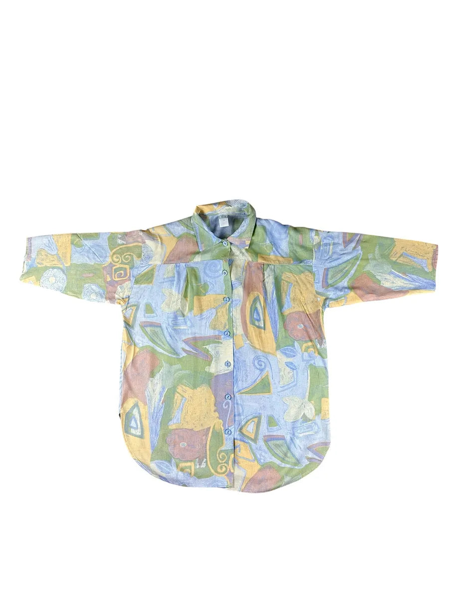 Camicia vintage da donna a fantasia