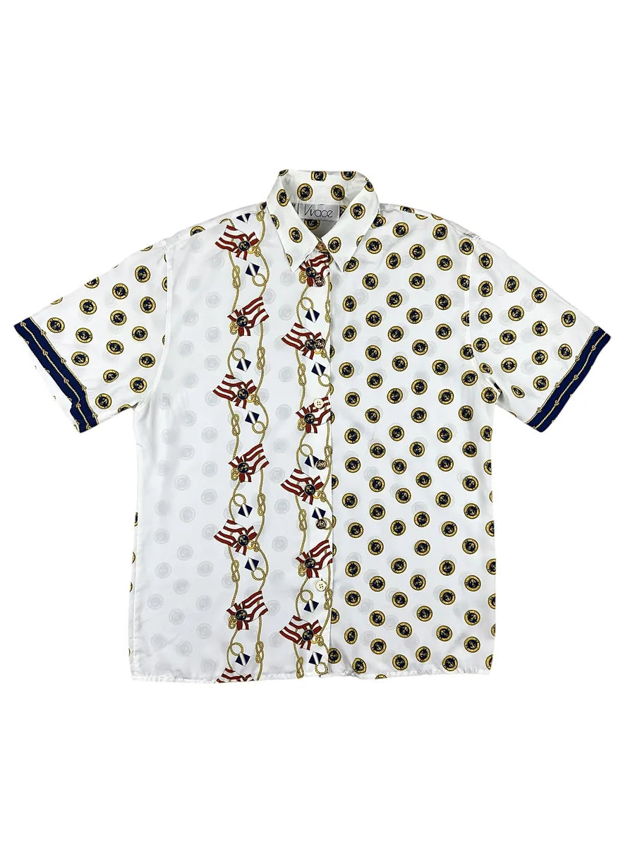 Camicia da donna vintage con fantasia nautica
