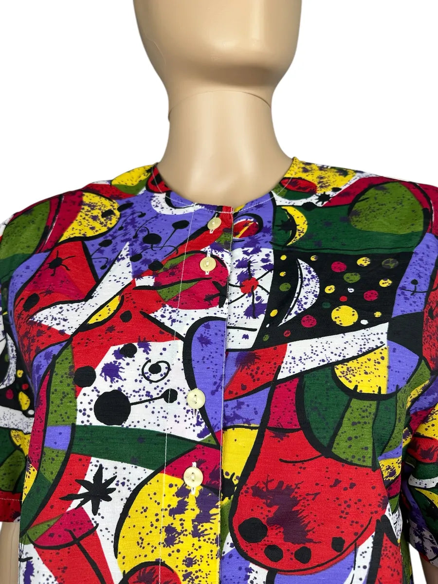 Camicia vintage a fantasia da donna