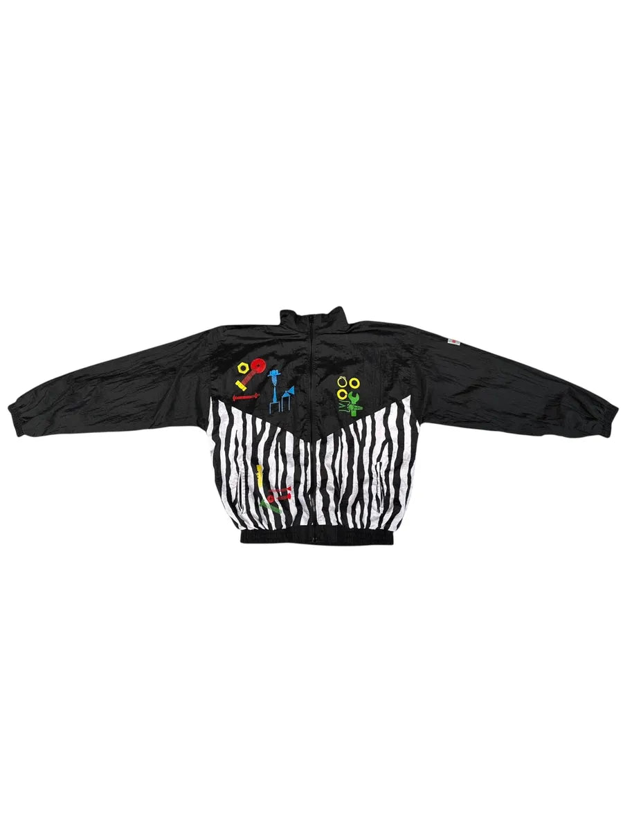 Wurth - giacchetto tuta vintage anni ’90 bianco/nero taglia L