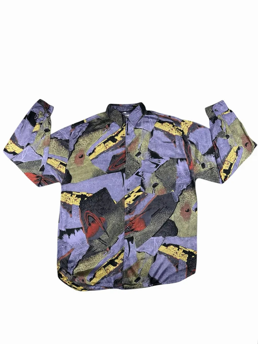Camicia vintage da uomo anni '90 a fantasia Ad Hoc