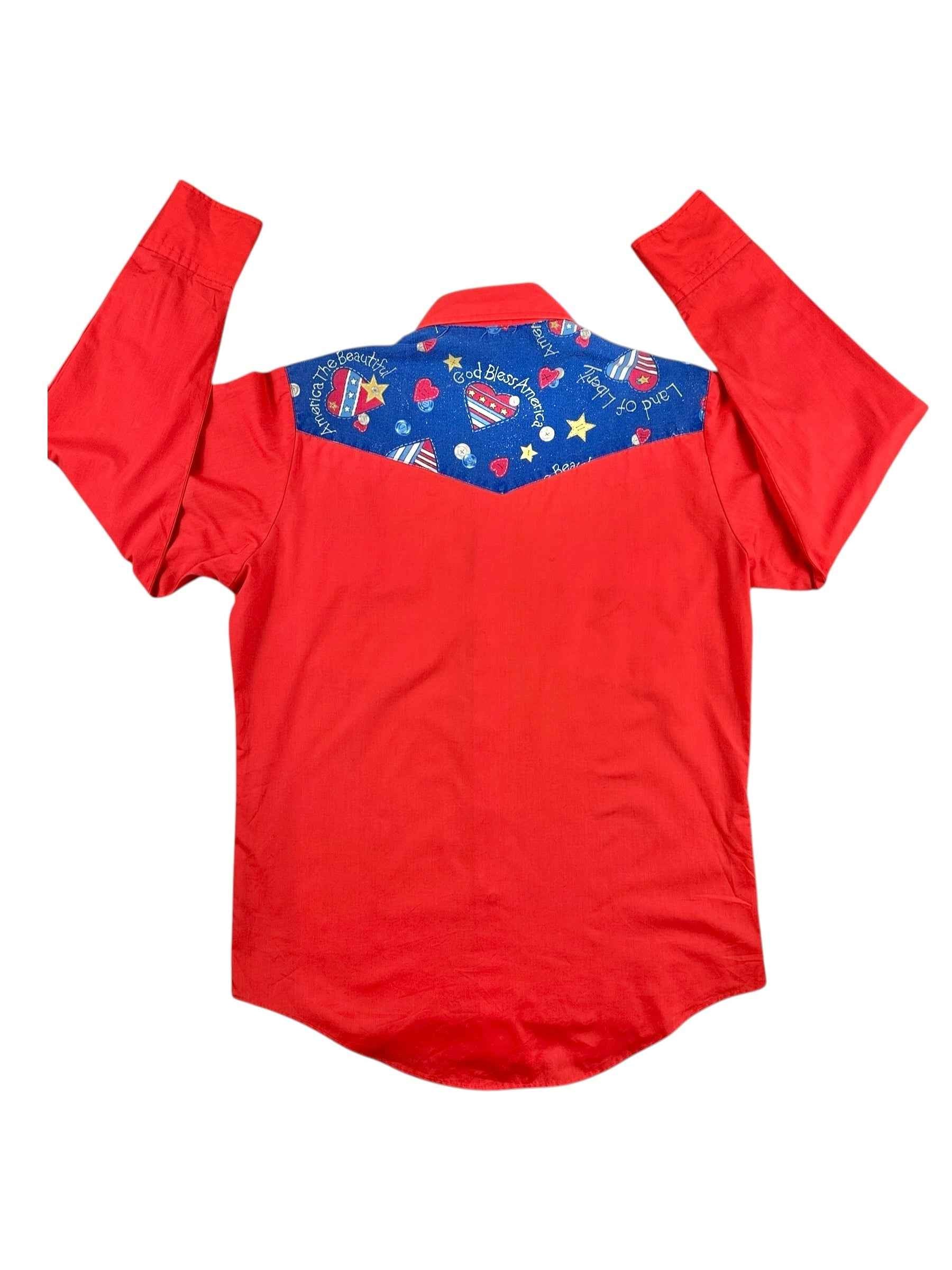 Camicia texana vintage da uomo rossa Made in USA