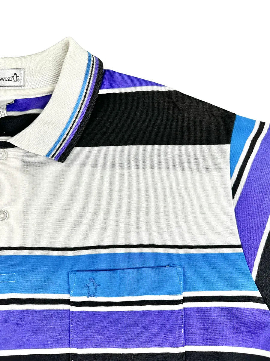 Polo vintage homme rayée multicolore avec poche Munsingwear