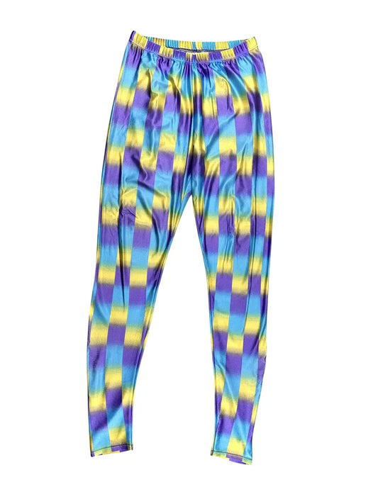 Leggings vintage Crane Sports a scacchi sfumati - abbigliamento e vestiti vintage