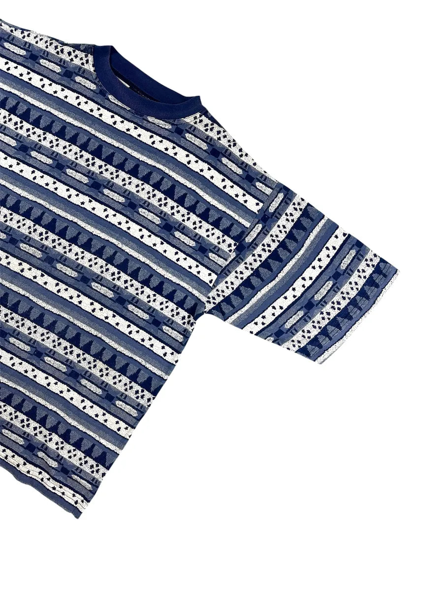 T-Shirt Unisex Vintage Linea Due Made in Italy con Trama Geometrica - abbigliamento e vestiti vintage