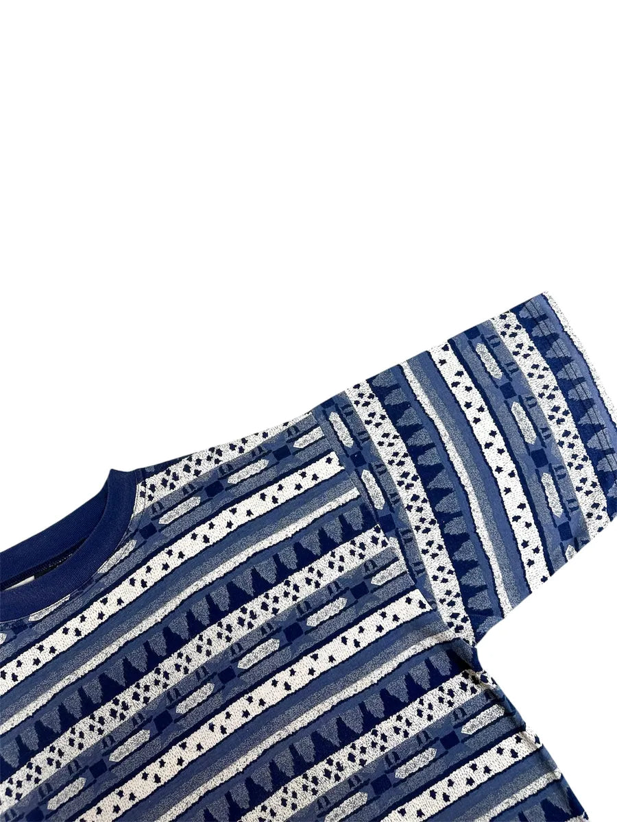 T-Shirt Unisex Vintage Linea Due Made in Italy con Trama Geometrica - abbigliamento e vestiti vintage