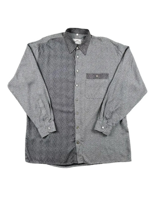 Camicia Vintage Uomo Studio Leonardo Fantasia Bicolore Nero e Bianco - abbigliamento e vestiti vintage