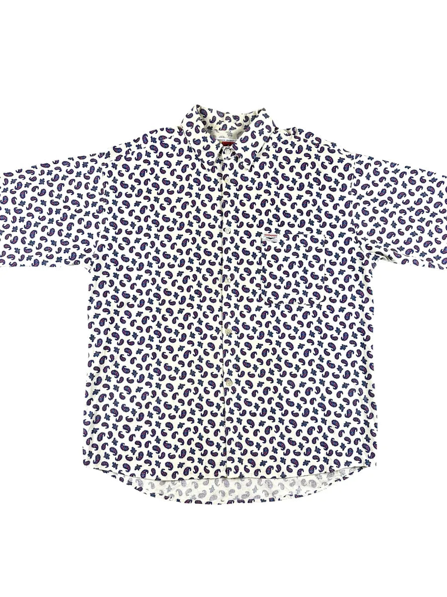 Camicia Uomo Vintage Green Island Panna Fantasia Paisley - abbigliamento e vestiti vintage