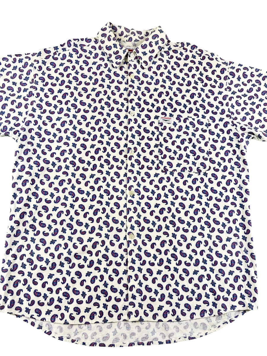 Camicia Uomo Vintage Green Island Panna Fantasia Paisley - abbigliamento e vestiti vintage