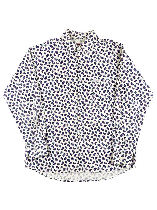 Camicia Uomo Vintage Green Island Panna Fantasia Paisley - abbigliamento e vestiti vintage