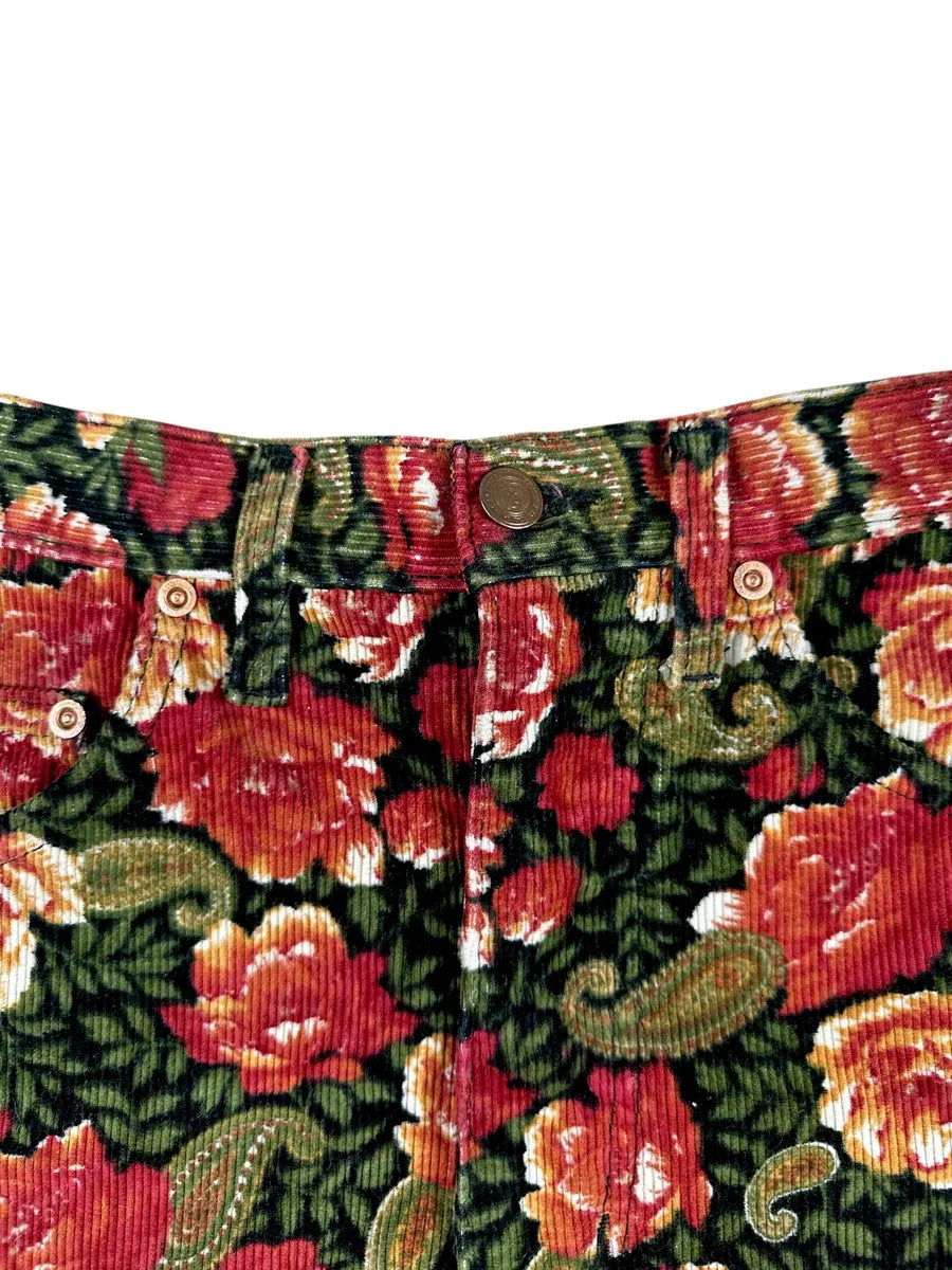 Minigonna Vintage in Velluto a Coste con Stampa Floreale Paisley – General Company - abbigliamento e vestiti vintage