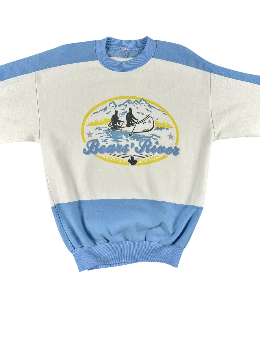 Felpa Unisex Vintage Girocollo "Bears' River" – Bianca e Azzurra - abbigliamento e vestiti vintage