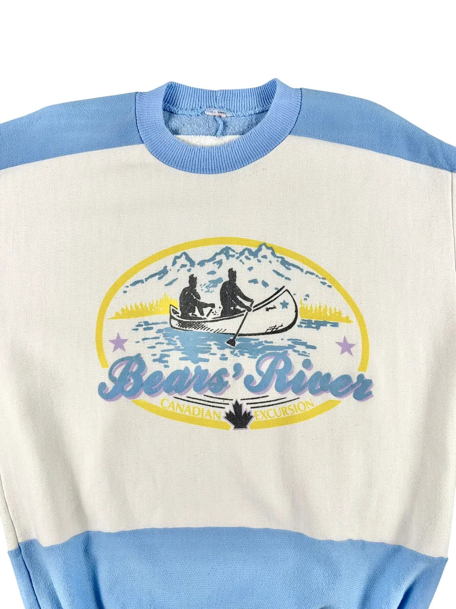 Felpa Unisex Vintage Girocollo "Bears' River" – Bianca e Azzurra - abbigliamento e vestiti vintage