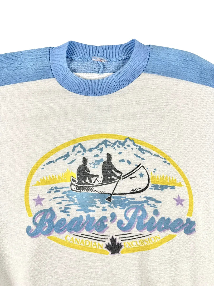 Felpa Unisex Vintage Girocollo "Bears' River" – Bianca e Azzurra - abbigliamento e vestiti vintage