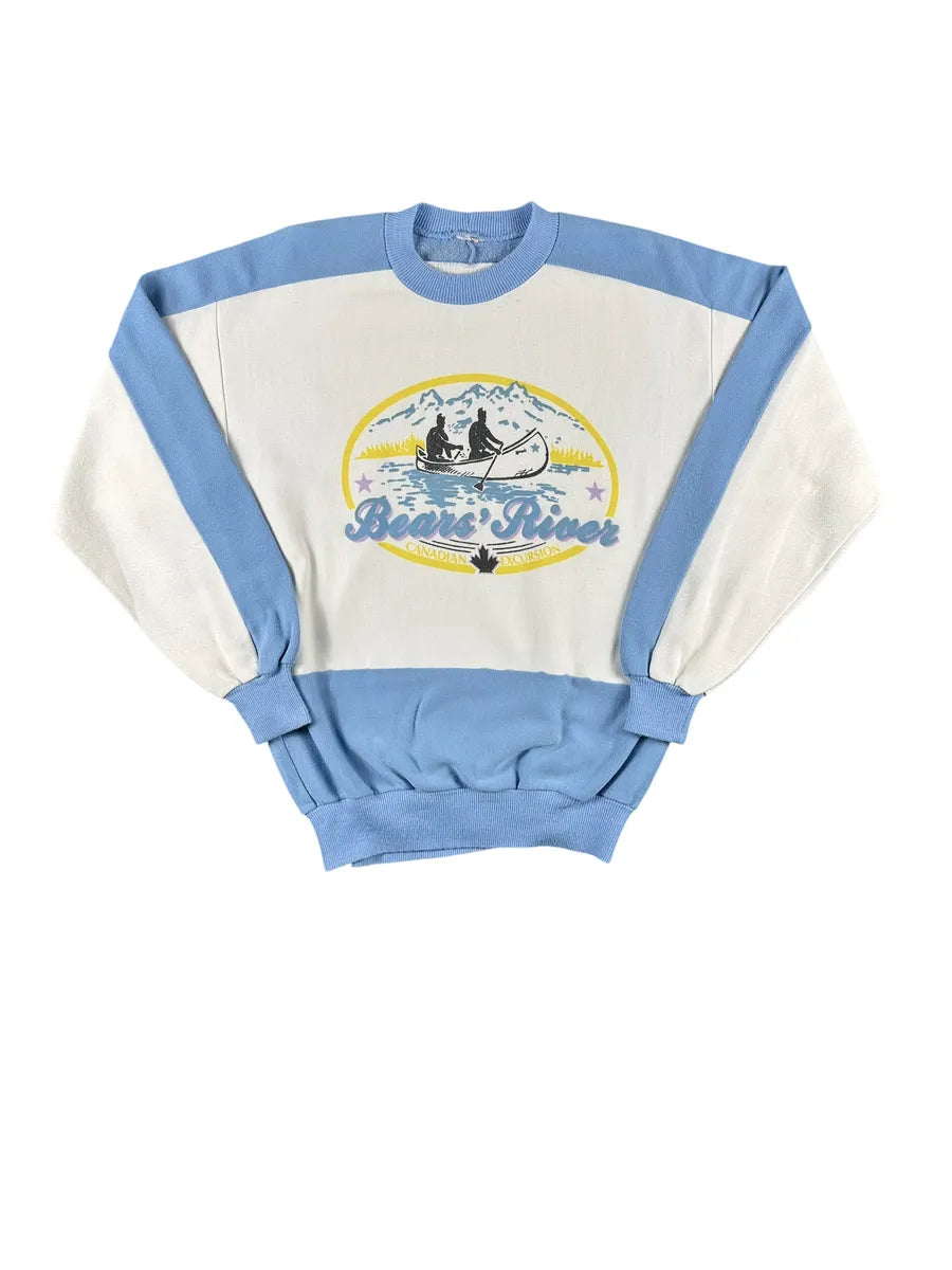 Felpa Unisex Vintage Girocollo "Bears' River" – Bianca e Azzurra - abbigliamento e vestiti vintage