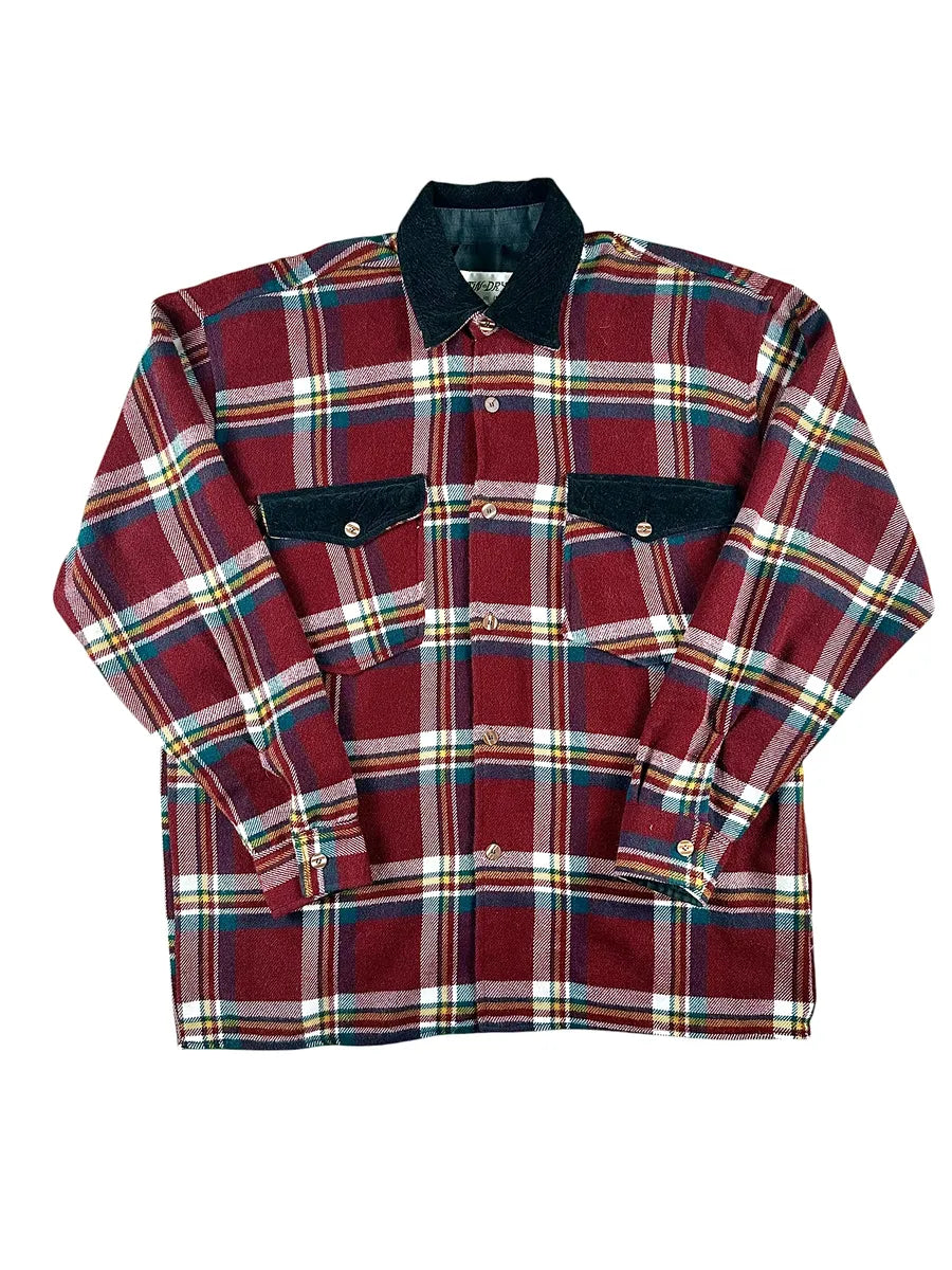 Camicia Uomo Vintage Pesante Artin Drys a Quadri Rosso e Nero - abbigliamento e vestiti vintage