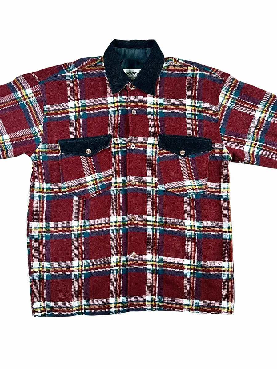 Camicia Uomo Vintage Pesante Artin Drys a Quadri Rosso e Nero - abbigliamento e vestiti vintage