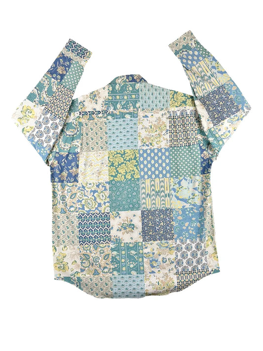 Camicia Uomo Vintage Pesante Gentlemen a Fantasia Patchwork Multi Motivo - abbigliamento e vestiti vintage