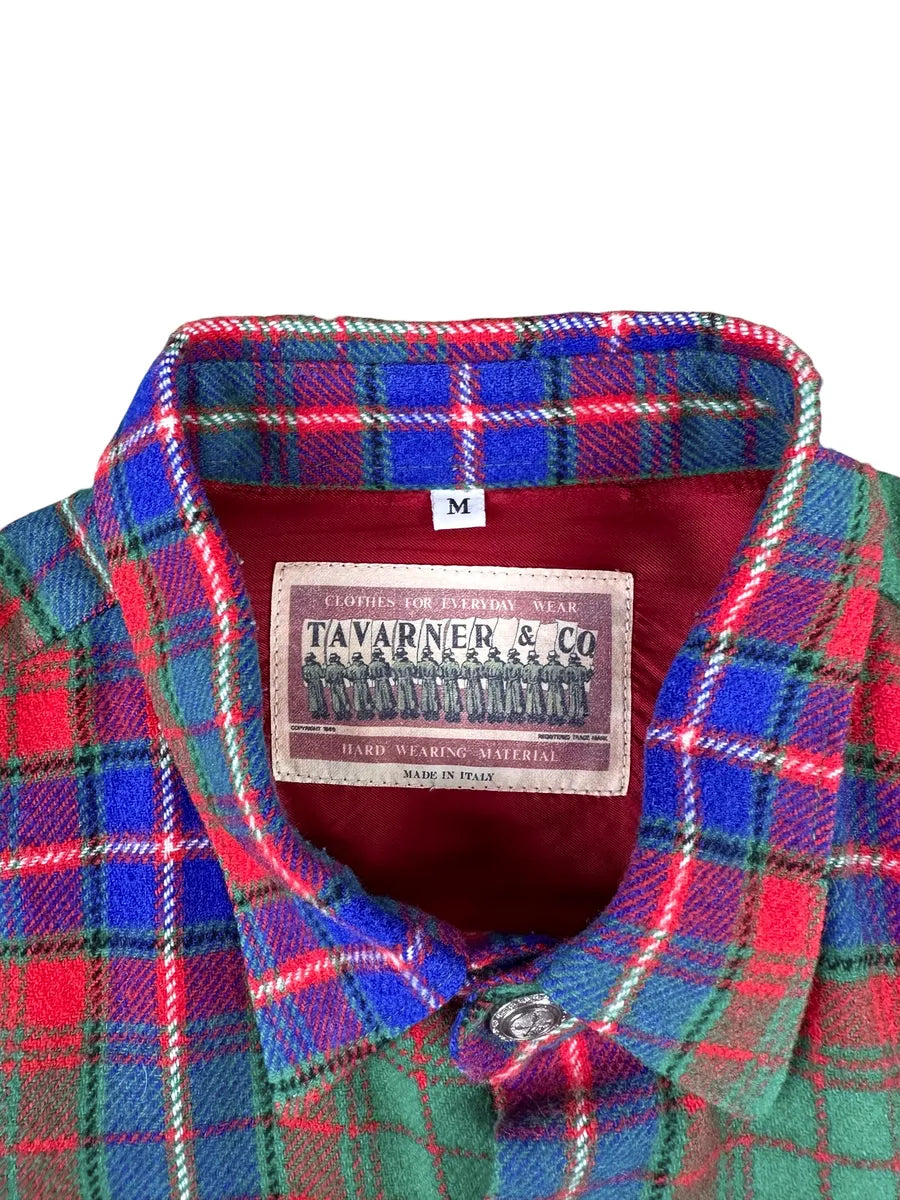 Camicia Vintage Uomo Tartan In Misto Lana Made in Italy - abbigliamento e vestiti vintage