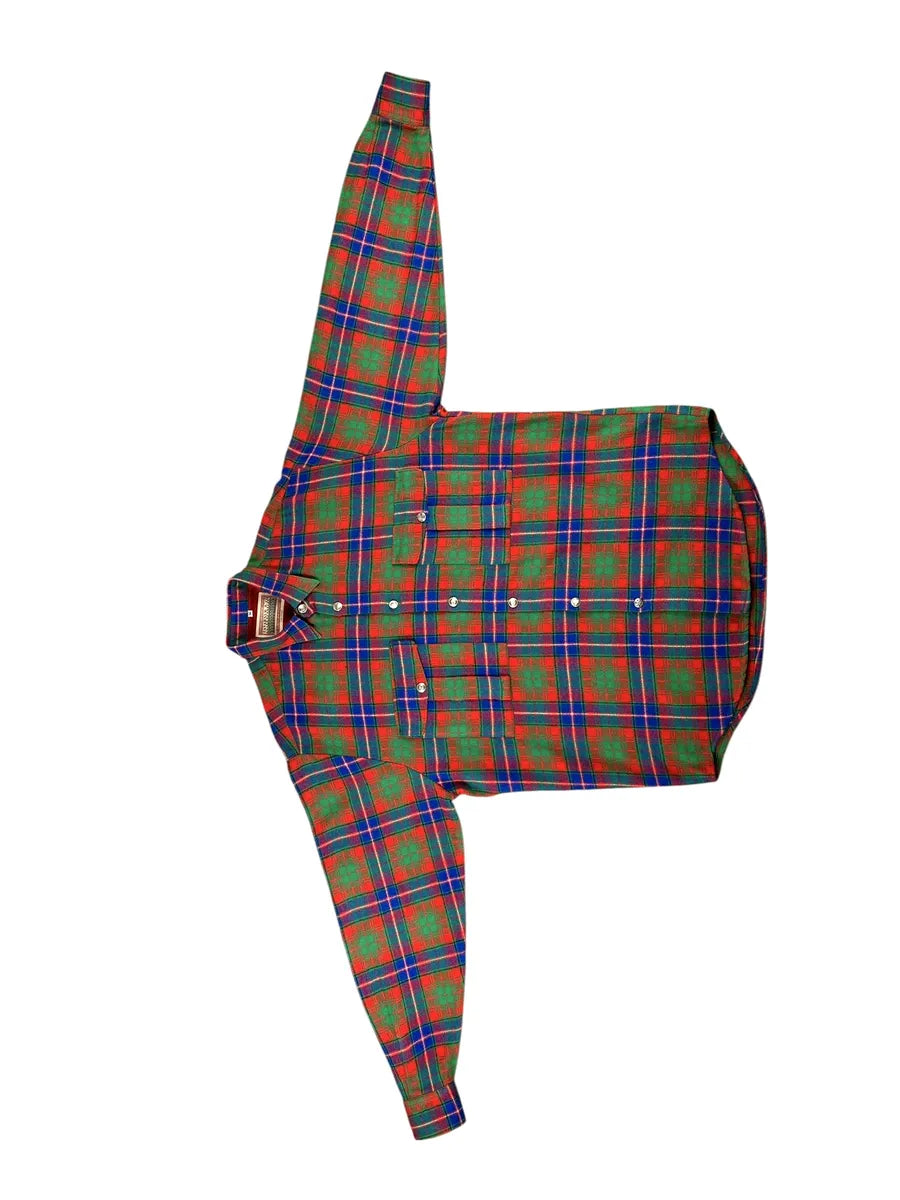 Camicia Vintage Uomo Tartan In Misto Lana Made in Italy - abbigliamento e vestiti vintage
