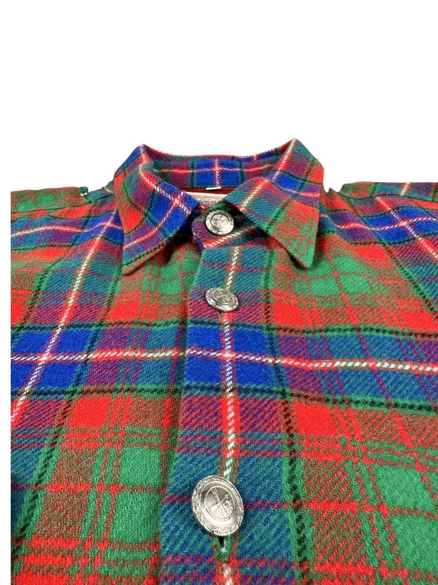 Camicia Vintage Uomo Tartan In Misto Lana Made in Italy - abbigliamento e vestiti vintage