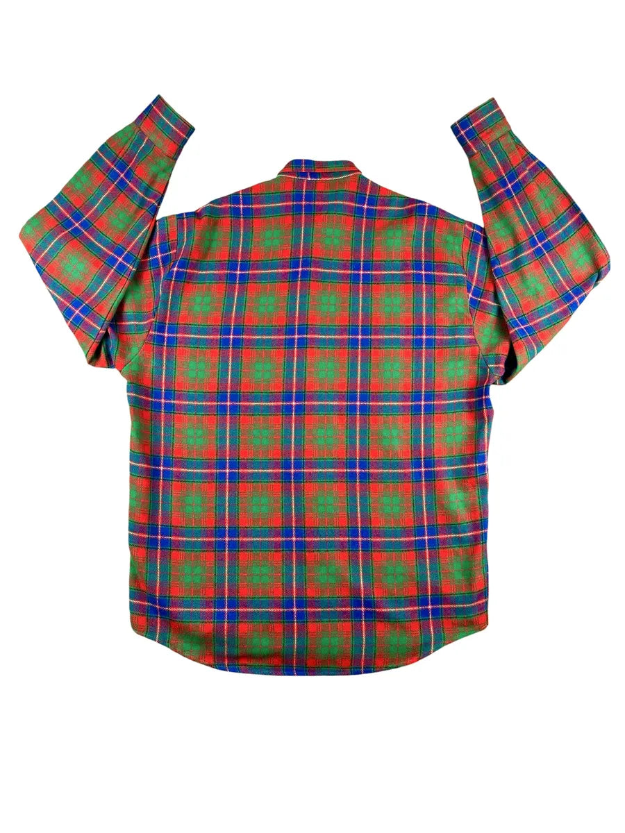 Camicia Vintage Uomo Tartan In Misto Lana Made in Italy - abbigliamento e vestiti vintage