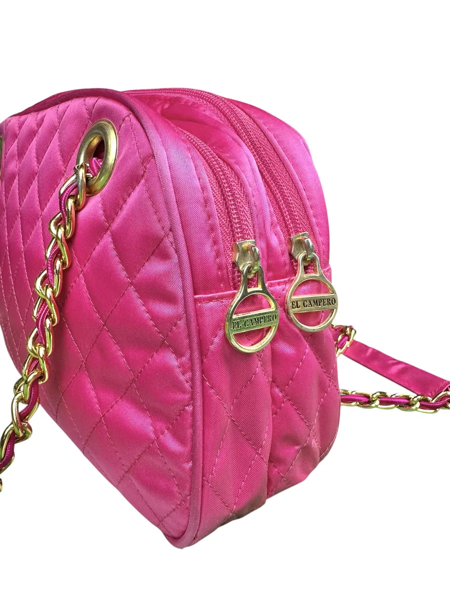 Borsa Vintage El Campero Trapuntata Fucsia a Spalla